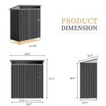 Dark Gray Outdoor Metal Storage Shed with Window