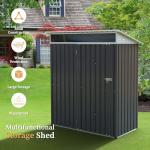 Dark Gray Outdoor Metal Storage Shed with Window