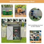 Dark Gray Outdoor Metal Storage Shed with Window
