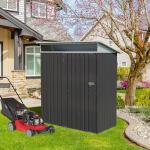 Dark Gray Outdoor Metal Storage Shed with Window