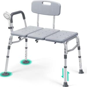 TABEKE Height Adjustable Bathtub Transfer Bench