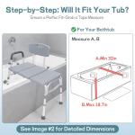 TABEKE Height Adjustable Bathtub Transfer Bench