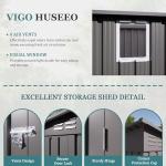 Vigo Huseeo 4x9.2 FT Lockable Outdoor Storage Shed