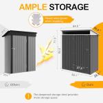 5x3 FT Weatherproof Outdoor Storage Shed with Window