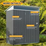 5x3 FT Weatherproof Outdoor Storage Shed with Window