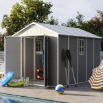 Large Outdoor Resin Storage Shed with Lockable Door