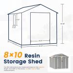 Large Outdoor Resin Storage Shed with Lockable Door