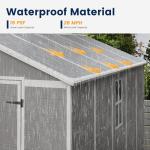 Large Outdoor Resin Storage Shed with Lockable Door