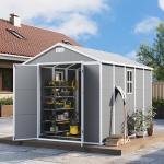 Large Outdoor Resin Storage Shed with Lockable Door