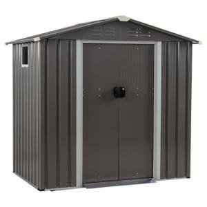 6x4 FT Waterproof Metal Garden Storage Shed