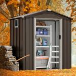 6x4 FT Waterproof Metal Garden Storage Shed