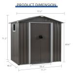 6x4 FT Waterproof Metal Garden Storage Shed