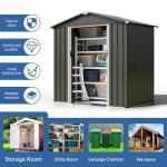 6x4 FT Waterproof Metal Garden Storage Shed