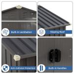 6x4 FT Waterproof Metal Garden Storage Shed