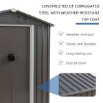 6x4 FT Waterproof Metal Garden Storage Shed