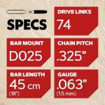 Oregon 18-Inch Chainsaw Bar and Chain Combo