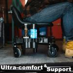 Adjustable Rolling Mechanic Stool with Wheels