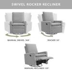 Koala Gray Swivel Glider Recliner Chair