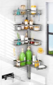 HAMITOR 4-Tier Rustproof Adjustable Shower Caddy