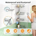 HAMITOR 4-Tier Rustproof Adjustable Shower Caddy