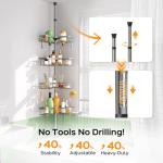 HAMITOR 4-Tier Rustproof Adjustable Shower Caddy