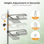 HAMITOR 4-Tier Rustproof Adjustable Shower Caddy
