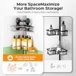 HAMITOR 4-Tier Rustproof Adjustable Shower Caddy