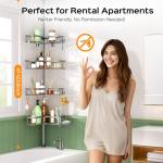 HAMITOR 4-Tier Rustproof Adjustable Shower Caddy