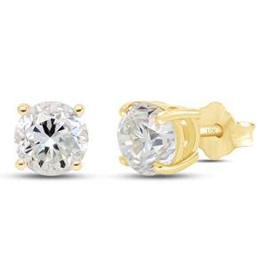 10k Yellow Gold 2 CTTW Moissanite Stud Earrings