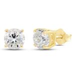 10k Yellow Gold 2 CTTW Moissanite Stud Earrings