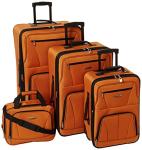 Rockland Orange Jungle Softside Luggage Set