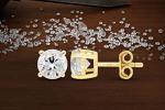 10k Yellow Gold 2 CTTW Moissanite Stud Earrings