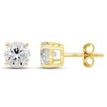 10k Yellow Gold 2 CTTW Moissanite Stud Earrings