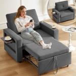 42.5" Convertible Sleeper Chair with USB Ports