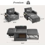 42.5" Convertible Sleeper Chair with USB Ports