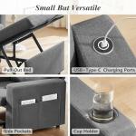 42.5" Convertible Sleeper Chair with USB Ports