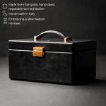 Luxury Leather Jewelry Box with Key Lock