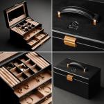 Luxury Leather Jewelry Box with Key Lock