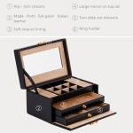 Luxury Leather Jewelry Box with Key Lock