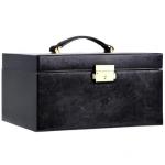 Luxury Leather Jewelry Box with Key Lock