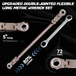 Double Jointed Long Flex Ratchet Wrench Set, 6 PCS