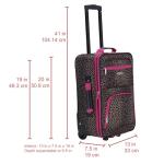 Expandable Pink Leopard Luggage Set, 2-Piece