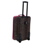 Expandable Pink Leopard Luggage Set, 2-Piece