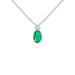 Elegant Emerald Solitaire Pendant with Diamond