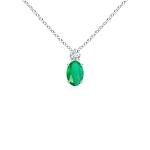 Elegant Emerald Solitaire Pendant with Diamond