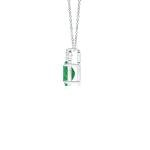 Elegant Emerald Solitaire Pendant with Diamond