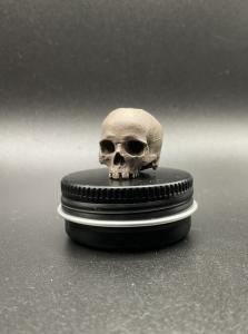 Fossil Skull Grey Bead EDC Zipper Pull