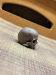Fossil Skull Grey Bead EDC Zipper Pull