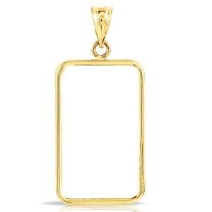 14K Gold Bezel Pendant Frame for Swiss Pamp