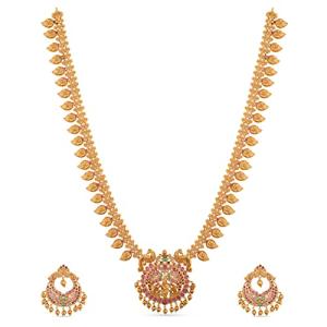 TARINIKA Antique Gold Long Necklace and Earring Set
